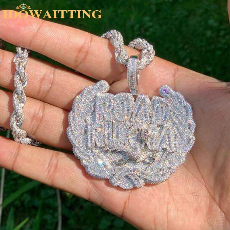 Luxury Full Paved Hip Hop Iced Out Men Jewelry Bling 5A Cubic Zirconia CZ Two Tone Rose Gold Color Road Runna Pendant Necklace - Bekro's ART