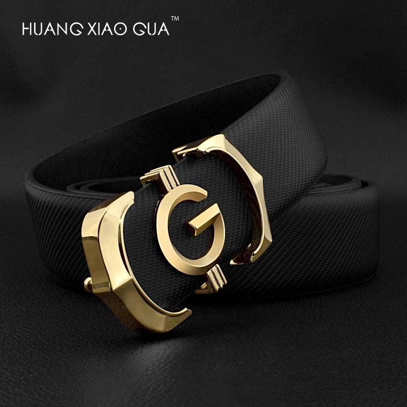 Luxury leather belt man white belts designer belts men high quality G letter buckle male strap ceinture homme - Bekro's ART